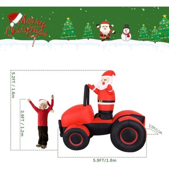 ⚡7.8FTChristmas Inflatables Red Truck Light Yard Outdoor Decorations - Picture 2 of 10